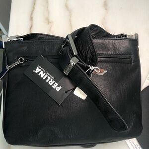 Perlina NWT genuine leather messenger bag